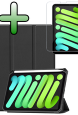 BASEY. BASEY. iPad Mini 7 Hoesje Met Uitsparing Apple Pencil En Met Screenprotector - Zwart