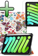 BASEY. BASEY. iPad Mini 7 Hoesje Met Uitsparing Apple Pencil En Met Screenprotector - Vlinder