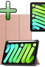 BASEY. BASEY. iPad Mini 7 Hoesje Met Uitsparing Apple Pencil En Met Screenprotector - Rose Goud