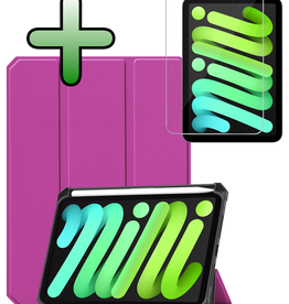 BASEY. BASEY. iPad Mini 7 Hoesje Met Uitsparing Apple Pencil En Met Screenprotector - Paars