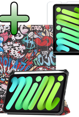 BASEY. BASEY. iPad Mini 7 Hoesje Met Uitsparing Apple Pencil En Met Screenprotector - Graffity