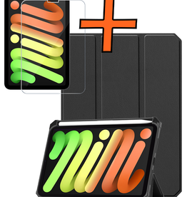 Nomfy Nomfy iPad Mini 7 Hoesje Met Uitsparing Apple Pencil En Met Screenprotector - Zwart