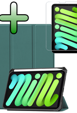 BASEY. BASEY. iPad Mini 7 Hoesje Met Uitsparing Apple Pencil En Met Screenprotector - Donkergroen