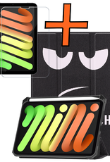 Nomfy Nomfy iPad Mini 7 Hoesje Met Uitsparing Apple Pencil En Met Screenprotector - Don't touch me