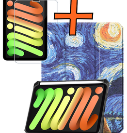 Nomfy Nomfy iPad Mini 7 Hoesje Met Uitsparing Apple Pencil En Met Screenprotector - Sterrenhemel