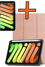 Nomfy Nomfy iPad Mini 7 Hoesje Met Uitsparing Apple Pencil En Met Screenprotector - Rose Goud