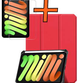 Nomfy Nomfy iPad Mini 7 Hoesje Met Uitsparing Apple Pencil En Met Screenprotector - Rood