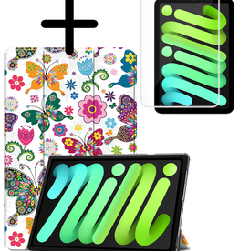 BASEY. BASEY. iPad Mini 7 Hoesje Met Screenprotector - Vlinders