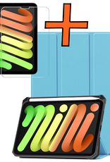 Nomfy Nomfy iPad Mini 7 Hoesje Met Uitsparing Apple Pencil En Met Screenprotector - Lichtblauw