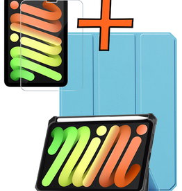 Nomfy Nomfy iPad Mini 7 Hoesje Met Uitsparing Apple Pencil En Met Screenprotector - Lichtblauw