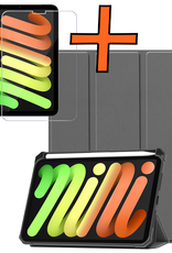 Nomfy Nomfy iPad Mini 7 Hoesje Met Uitsparing Apple Pencil En Met Screenprotector - Grijs