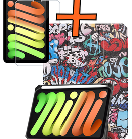 Nomfy Nomfy iPad Mini 7 Hoesje Met Uitsparing Apple Pencil En Met Screenprotector - Graffity