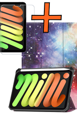 Nomfy Nomfy iPad Mini 7 Hoesje Met Uitsparing Apple Pencil En Met Screenprotector - Galaxy