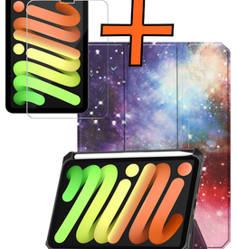 Nomfy Nomfy iPad Mini 7 Hoesje Met Uitsparing Apple Pencil En Met Screenprotector - Galaxy
