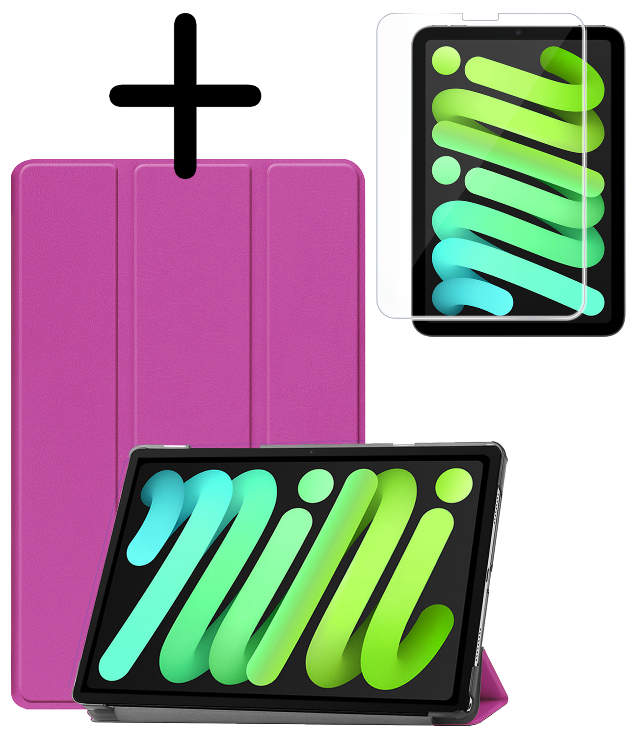 BASEY. BASEY. iPad Mini 7 Hoesje Met Screenprotector - Paars