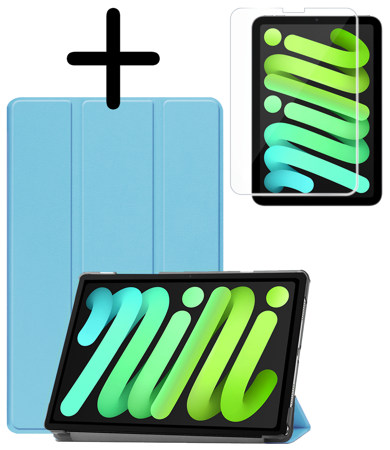 BASEY. BASEY. iPad Mini 7 Hoesje Met Screenprotector - Lichtblauw