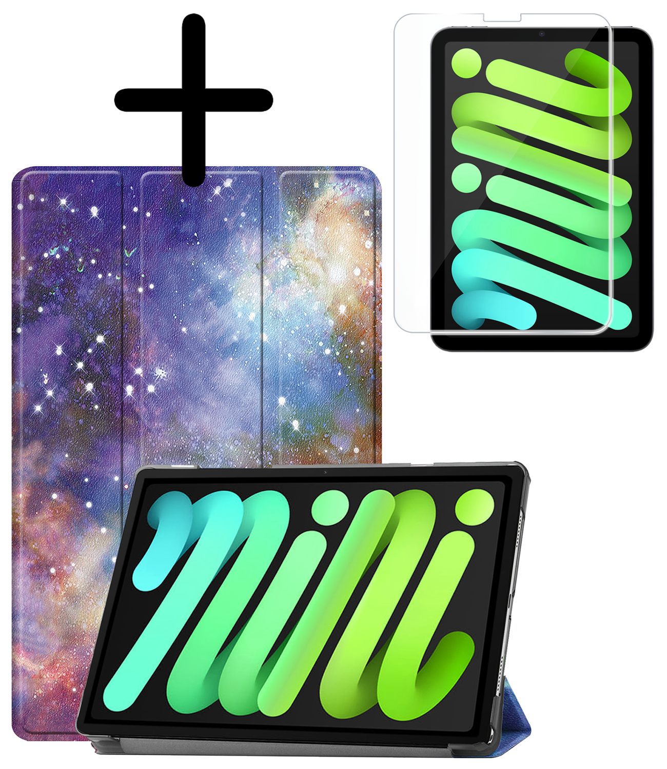 BASEY. BASEY. iPad Mini 7 Hoesje Met Screenprotector - Galaxy