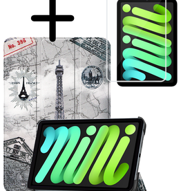 BASEY. BASEY. iPad Mini 7 Hoesje Met Screenprotector - Eiffeltoren