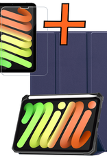 Nomfy Nomfy iPad Mini 7 Hoesje Met Uitsparing Apple Pencil En Met Screenprotector - Donkerblauw