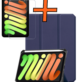 Nomfy Nomfy iPad Mini 7 Hoesje Met Uitsparing Apple Pencil En Met Screenprotector - Donkerblauw