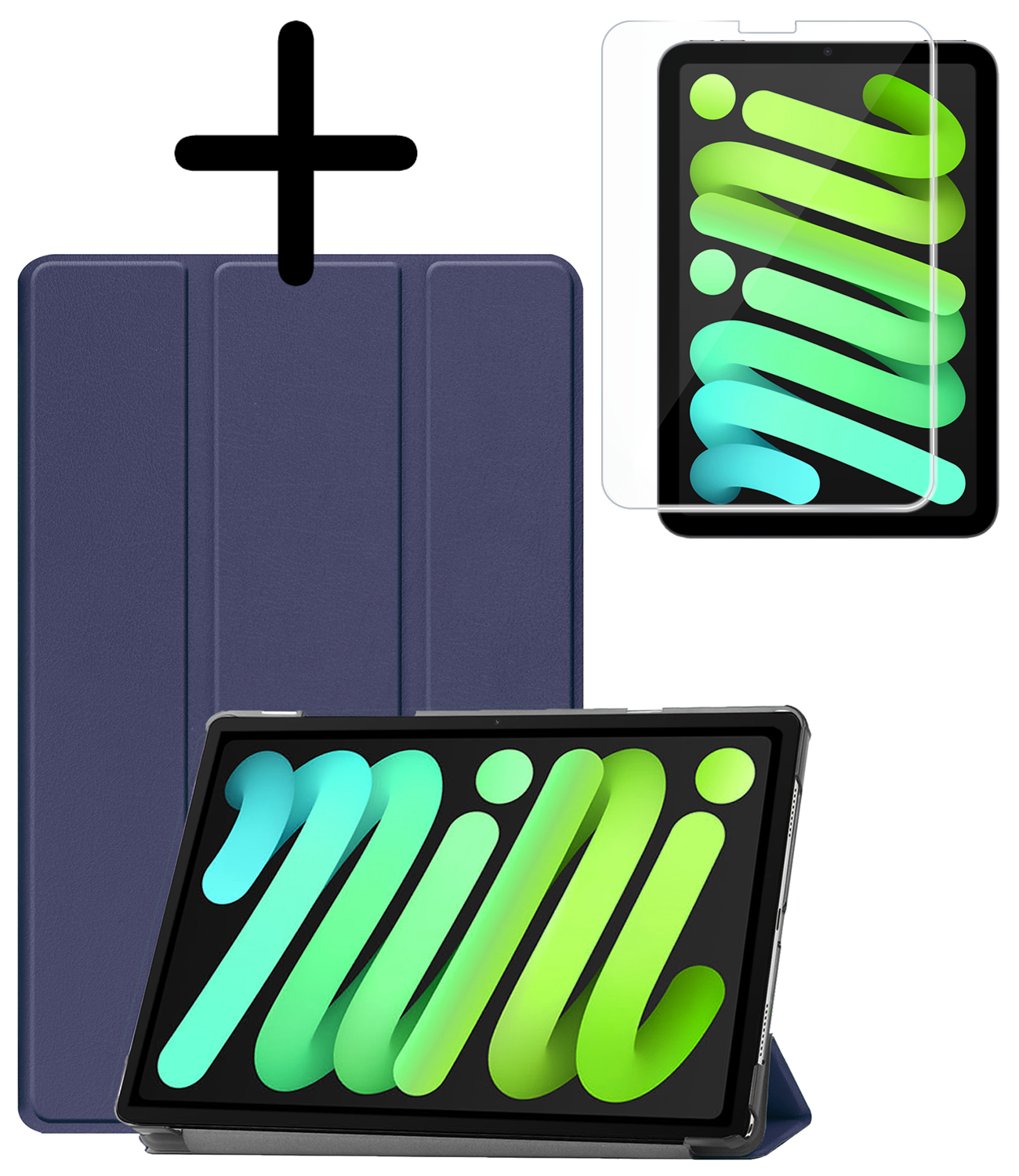 BASEY. BASEY. iPad Mini 7 Hoesje Met Screenprotector - Donkerblauw