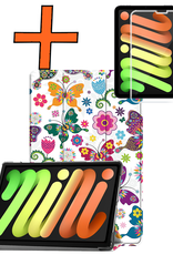 Nomfy Nomfy iPad Mini 7 Hoesje Met Screenprotector - Vlinders