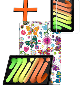 Nomfy Nomfy iPad Mini 7 Hoesje Met Screenprotector - Vlinders