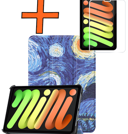 Nomfy Nomfy iPad Mini 7 Hoesje Met Screenprotector - Sterrenhemel