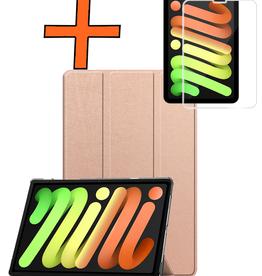 Nomfy Nomfy iPad Mini 7 Hoesje Met Screenprotector - Rose goud