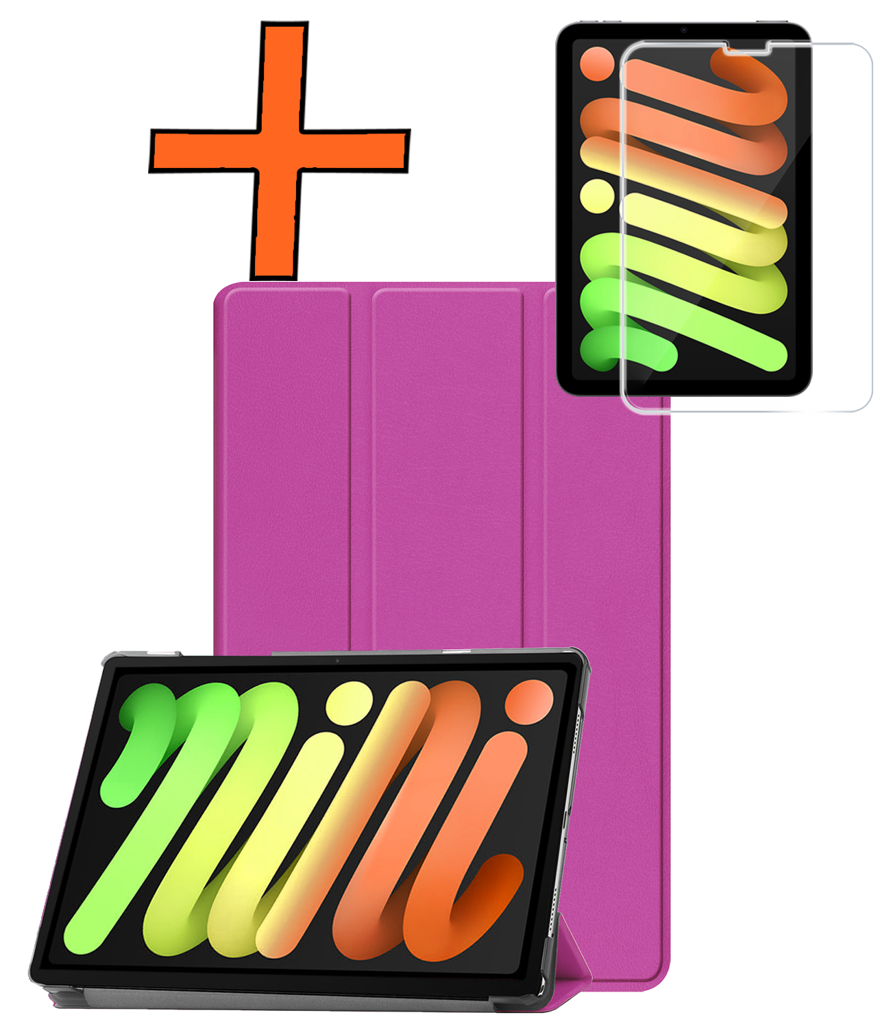 Nomfy Nomfy iPad Mini 7 Hoesje Met Screenprotector - Paars