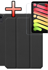 NoXx NoXx iPad Mini 7 Hoesje Met Uitsparing Apple Pencil En Met Screenprotector - Zwart