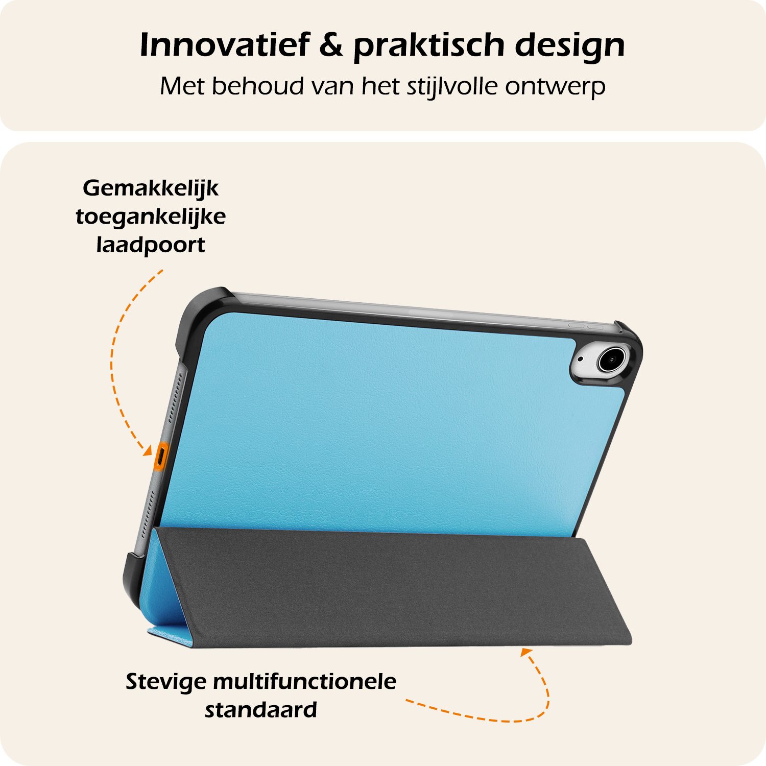 Nomfy Nomfy iPad Mini 7 Hoesje Met Screenprotector - Lichtblauw