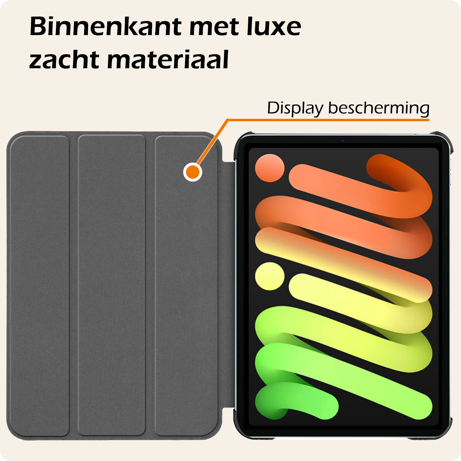 Nomfy Nomfy iPad Mini 7 Hoesje Met Screenprotector - Lichtblauw