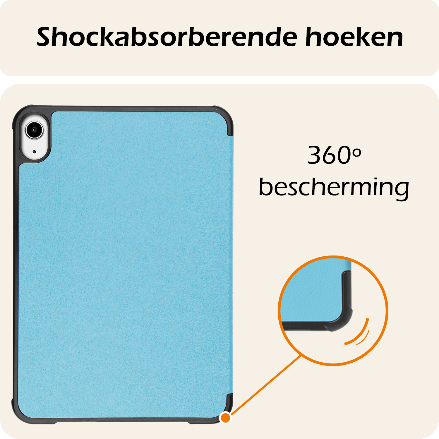 Nomfy Nomfy iPad Mini 7 Hoesje Met Screenprotector - Lichtblauw