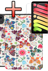 NoXx NoXx iPad Mini 7 Hoesje Met Uitsparing Apple Pencil En Met Screenprotector - Vlinder