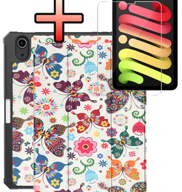 NoXx NoXx iPad Mini 7 Hoesje Met Uitsparing Apple Pencil En Met Screenprotector - Vlinder