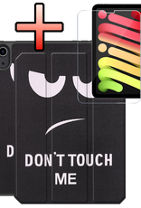 NoXx NoXx iPad Mini 7 Hoesje Met Uitsparing Apple Pencil En Met Screenprotector - Don't touch me