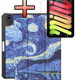 NoXx NoXx iPad Mini 7 Hoesje Met Uitsparing Apple Pencil En Met Screenprotector - Sterrenhemel