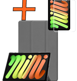 Nomfy Nomfy iPad Mini 7 Hoesje Met Screenprotector - Grijs