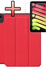 NoXx NoXx iPad Mini 7 Hoesje Met Uitsparing Apple Pencil En Met Screenprotector - Rood