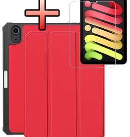 NoXx NoXx iPad Mini 7 Hoesje Met Uitsparing Apple Pencil En Met Screenprotector - Rood