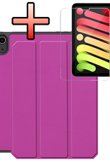 NoXx NoXx iPad Mini 7 Hoesje Met Uitsparing Apple Pencil En Met Screenprotector - Paars