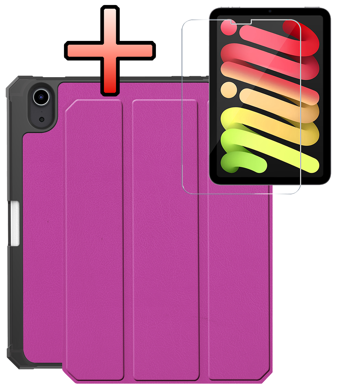 NoXx NoXx iPad Mini 7 Hoesje Met Uitsparing Apple Pencil En Met Screenprotector - Paars