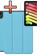 NoXx NoXx iPad Mini 7 Hoesje Met Uitsparing Apple Pencil En Met Screenprotector - Lichtblauw