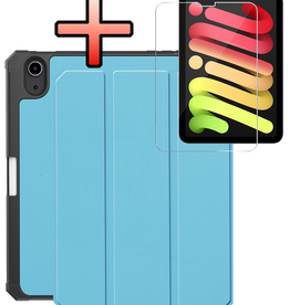 NoXx NoXx iPad Mini 7 Hoesje Met Uitsparing Apple Pencil En Met Screenprotector - Lichtblauw