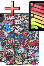 NoXx NoXx iPad Mini 7 Hoesje Met Uitsparing Apple Pencil En Met Screenprotector - Graffity