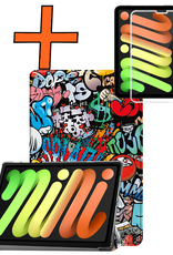 Nomfy Nomfy iPad Mini 7 Hoesje Met Screenprotector - Graffity