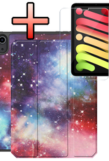 NoXx NoXx iPad Mini 7 Hoesje Met Uitsparing Apple Pencil En Met Screenprotector - Galaxy