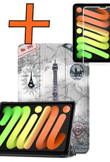 Nomfy Nomfy iPad Mini 7 Hoesje Met Screenprotector - Eiffeltoren