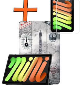 Nomfy Nomfy iPad Mini 7 Hoesje Met Screenprotector - Eiffeltoren